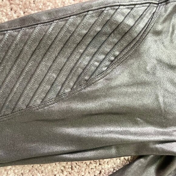 SPANX FAUX LEATHER MOTO LEGGINGS SZ SMALL SHAPING EMO GOTHIC CHIC LEGGINS - Picture 13 of 16